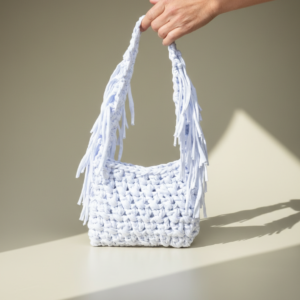 Bolso crochet drap blanco