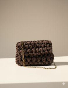Bolso crochet hecho a mano chocolate
