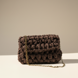 Bolso crochet hecho a mano chocolate