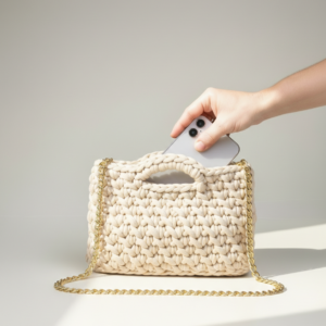 Bolso crochet sostenible beig