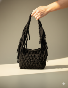 Bolso crochet drap negro